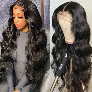 ♥️ BLACK 100% HUMAN HAIR 28” BODY WAVY LACE FRONT WIG *NEW* ♥️
